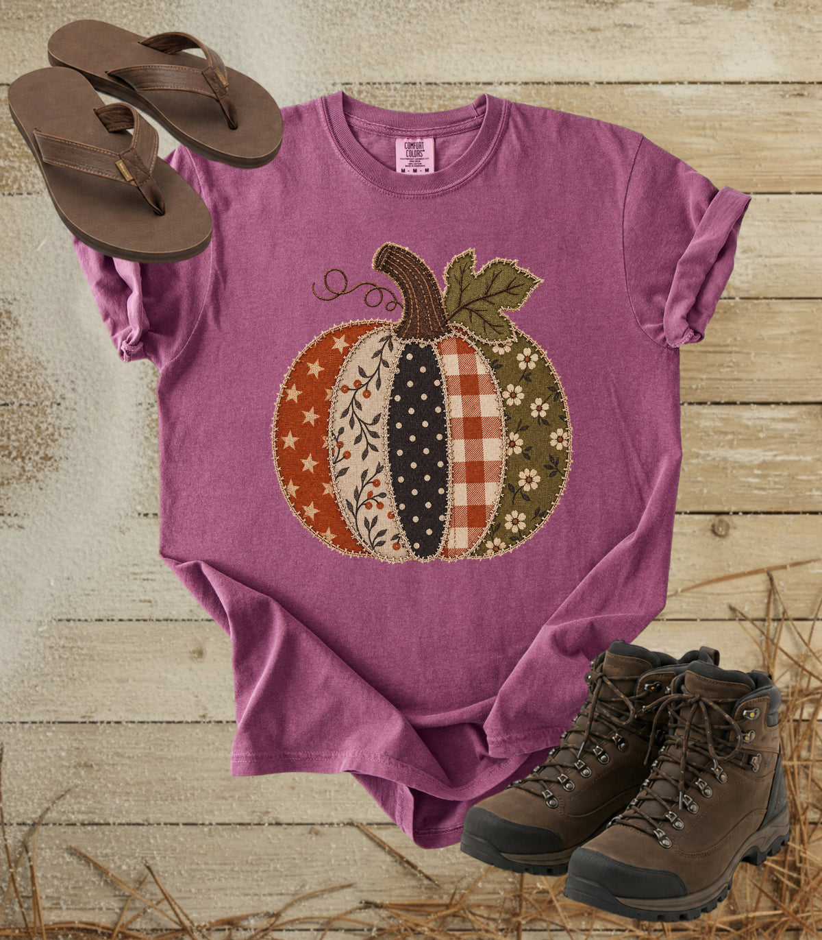 Faux Patchwork Pumpkin Tee