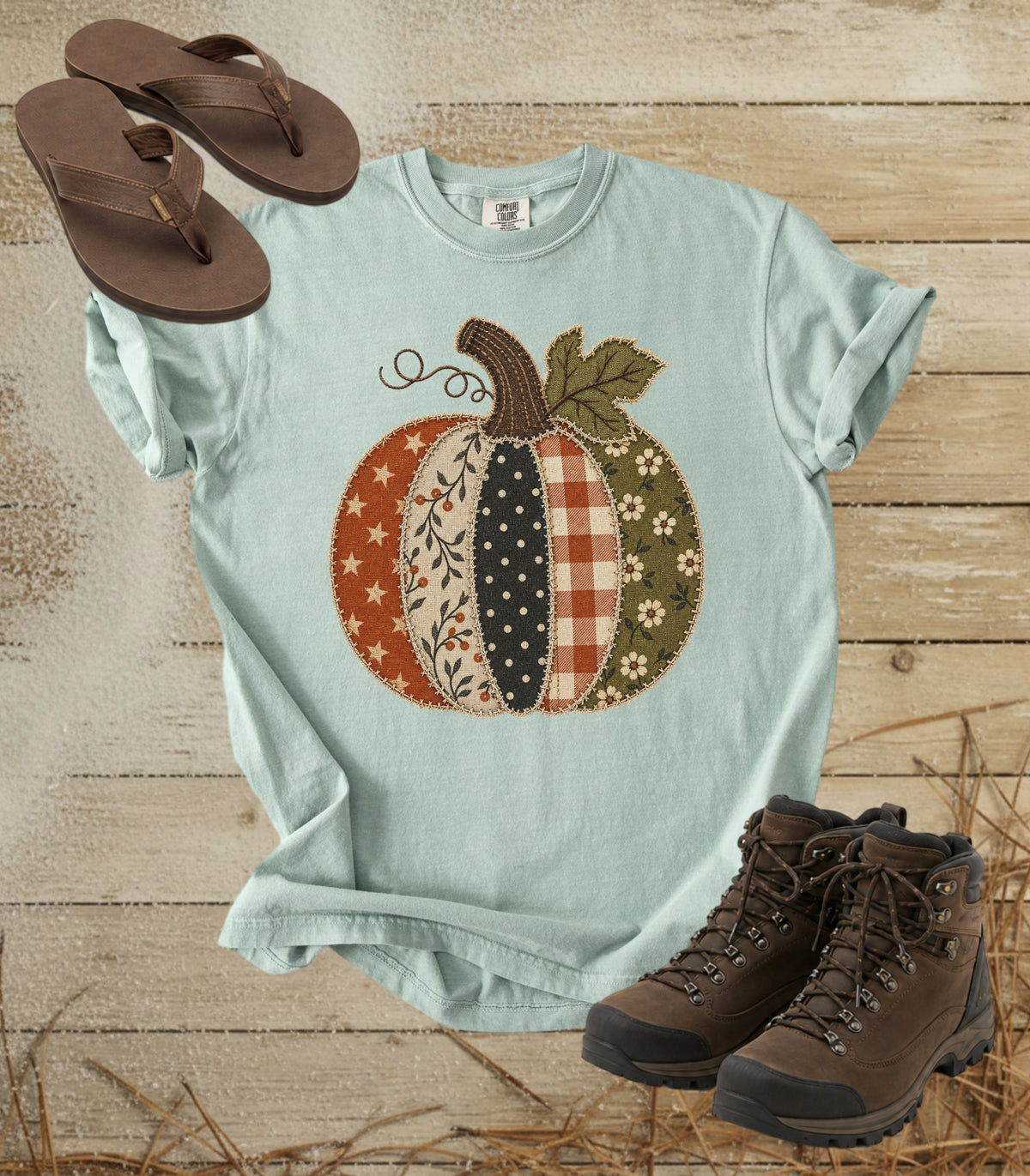 Faux Patchwork Pumpkin Tee