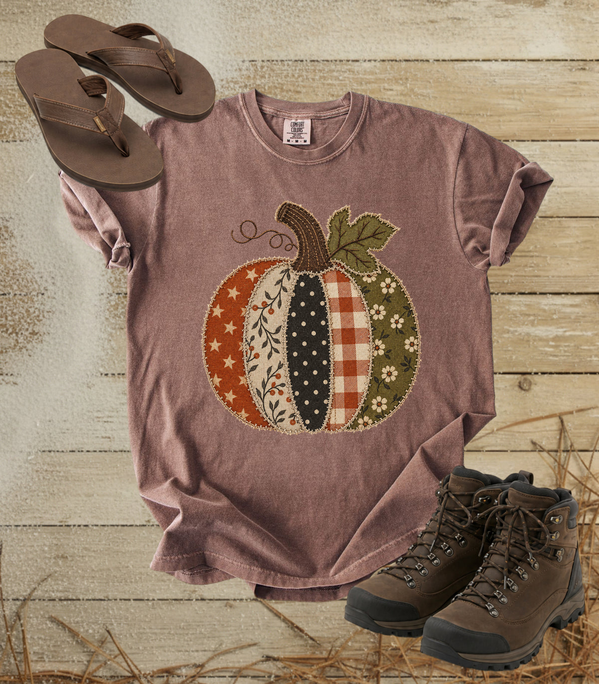 Faux Patchwork Pumpkin Tee