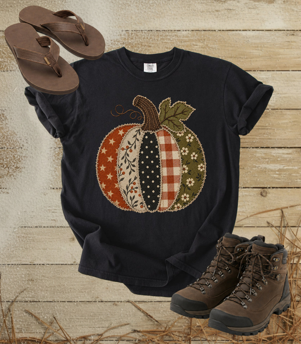 Faux Patchwork Pumpkin Tee