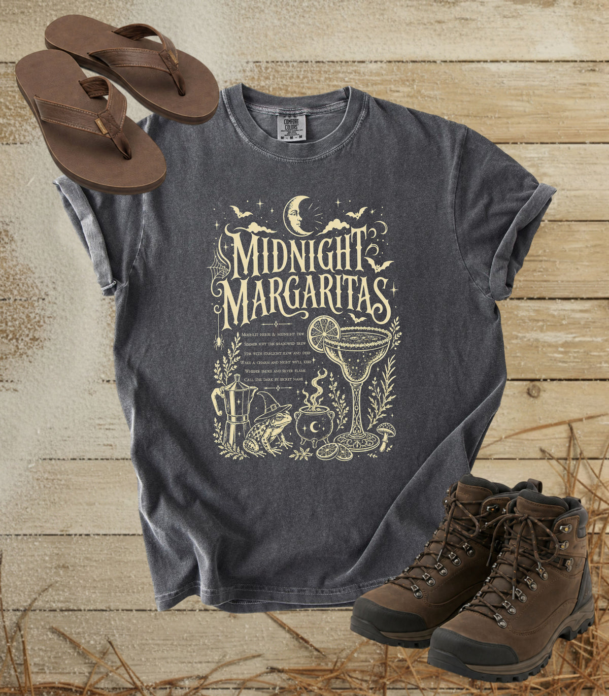 Midnight Margaritas Witches Potion Halloween Tee