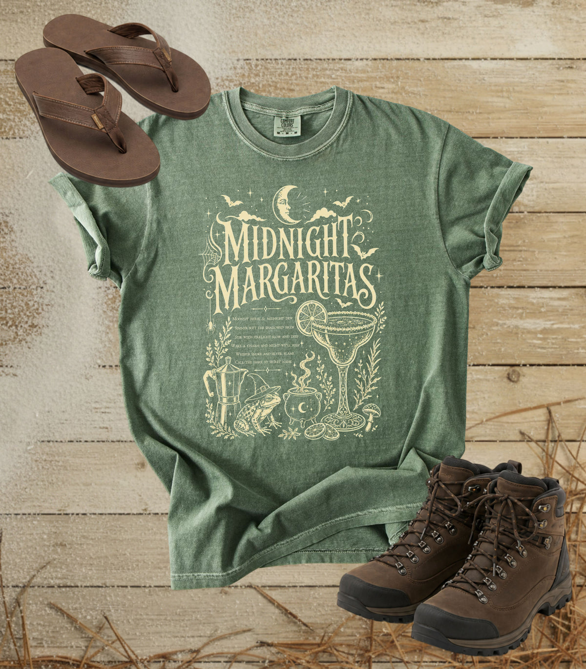 Midnight Margaritas Witches Potion Halloween Tee