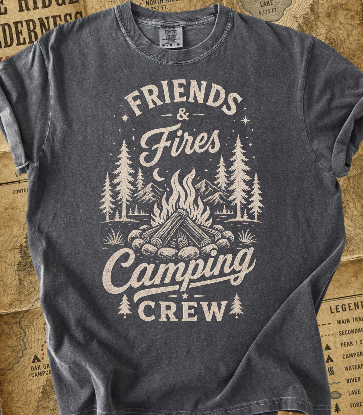 Camping Crew Friends & Fires Tee