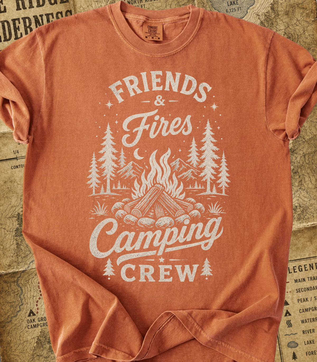 Camping Crew Friends & Fires Tee