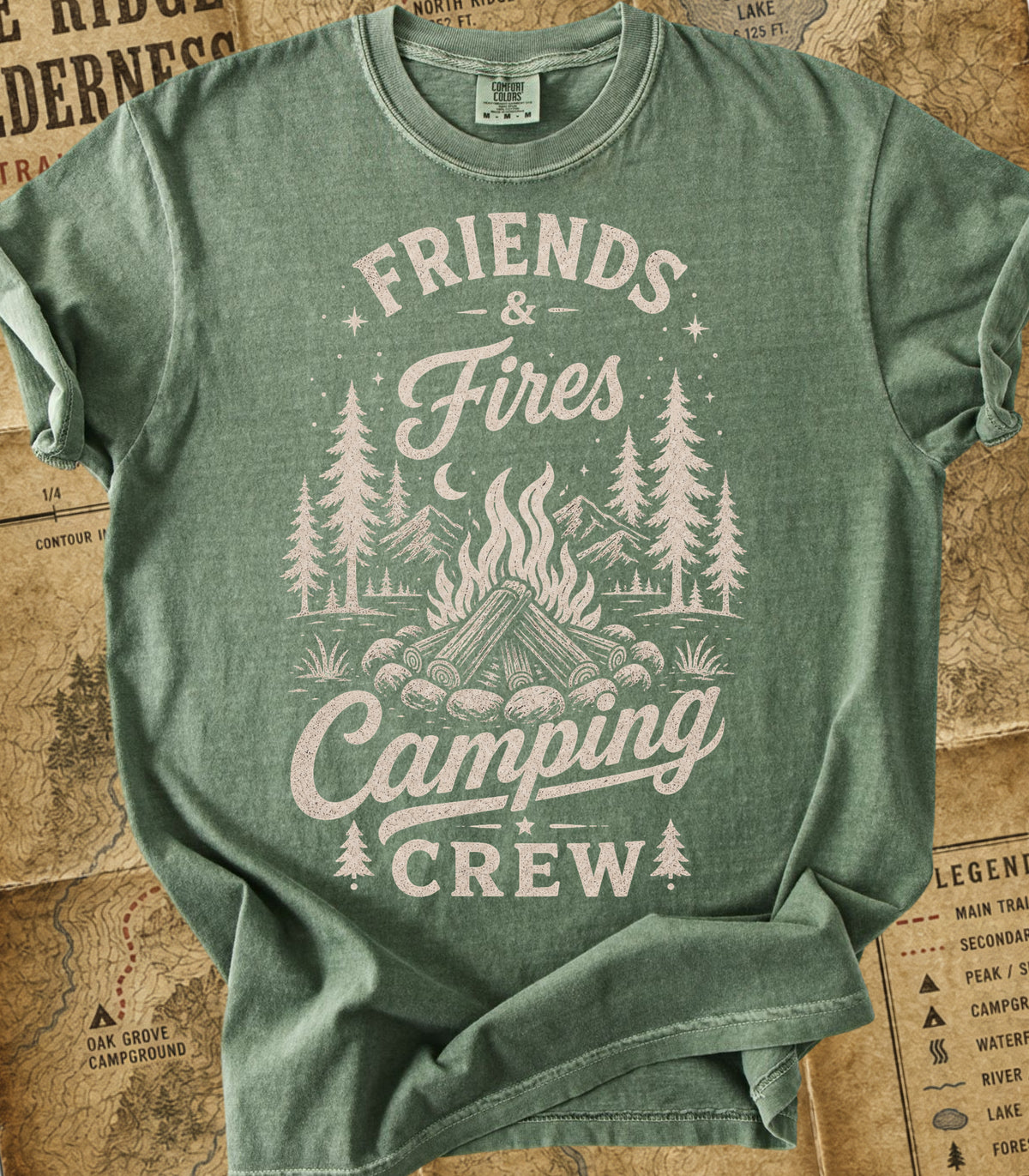 Camping Crew Friends & Fires Tee