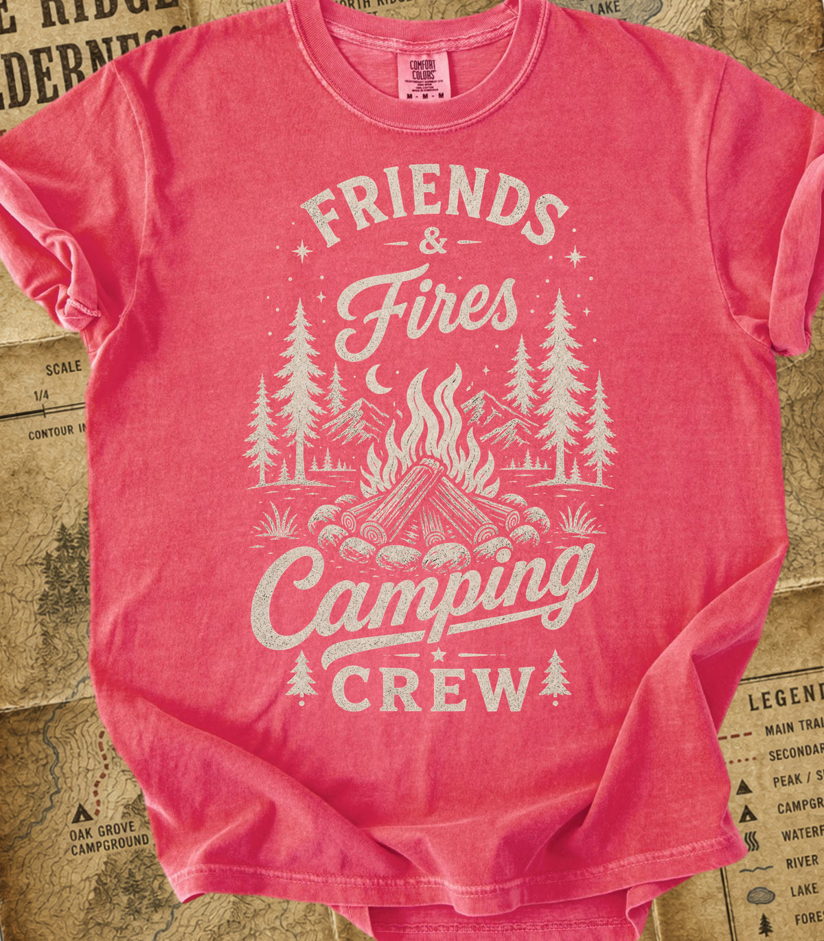 Camping Crew Friends & Fires Tee