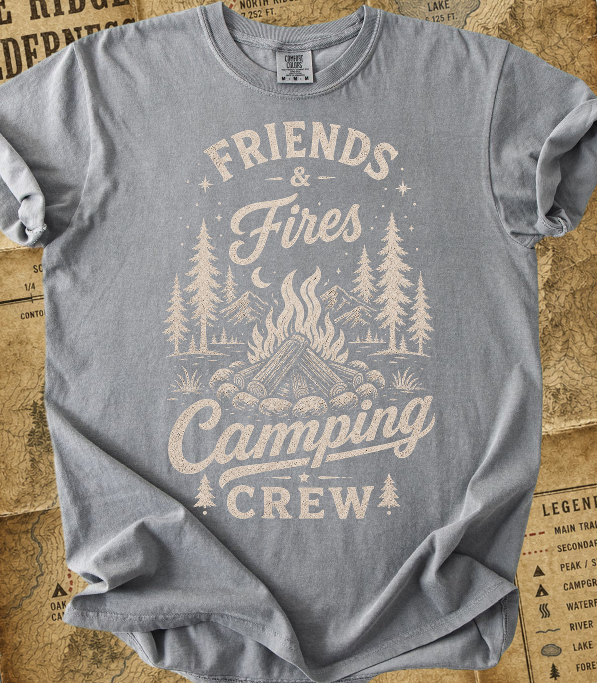 Camping Crew Friends & Fires Tee