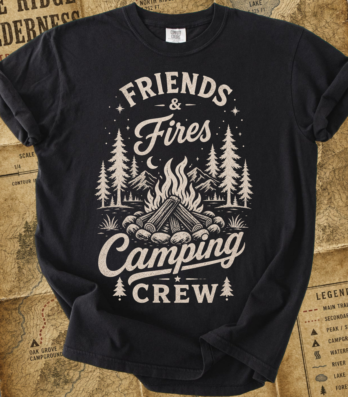 Camping Crew Friends & Fires Tee