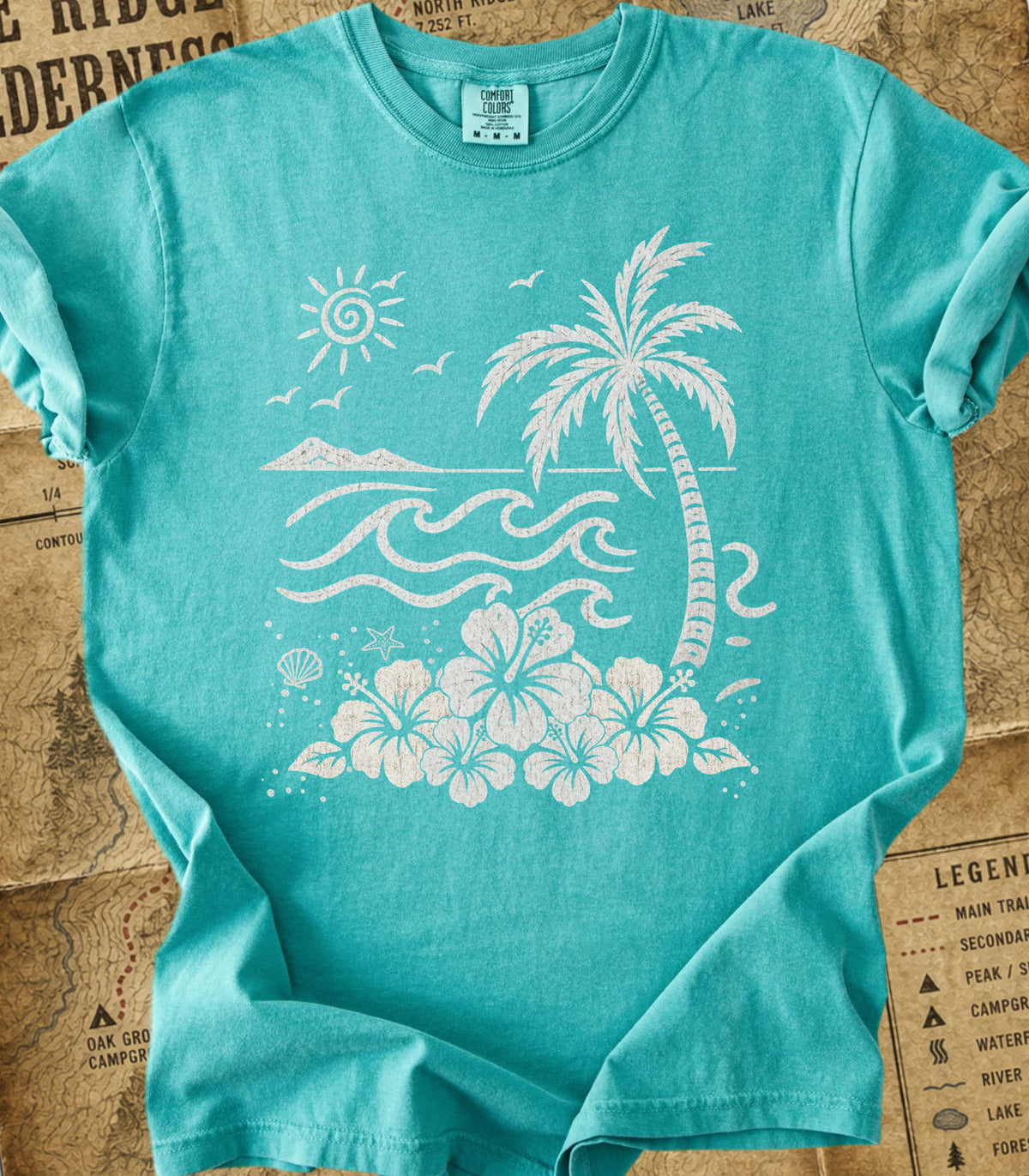 Palm and Waves Tee