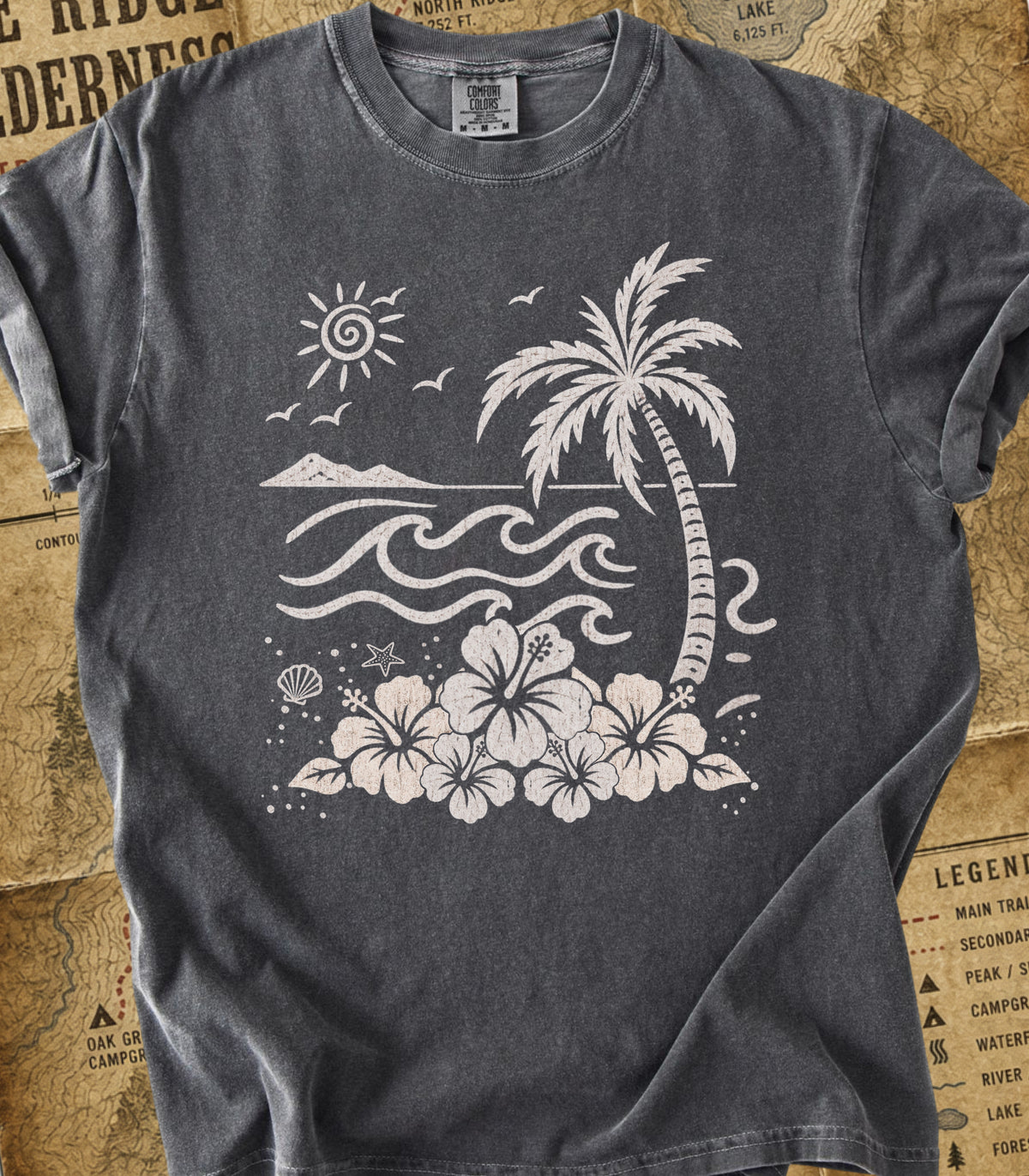 Palm and Waves Tee