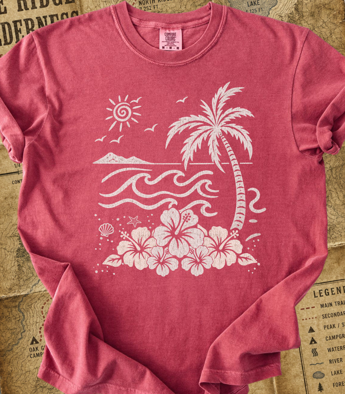 Palm and Waves Tee