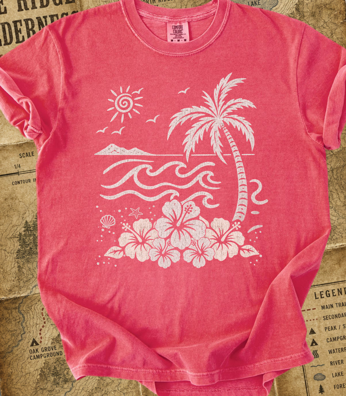 Palm and Waves Tee