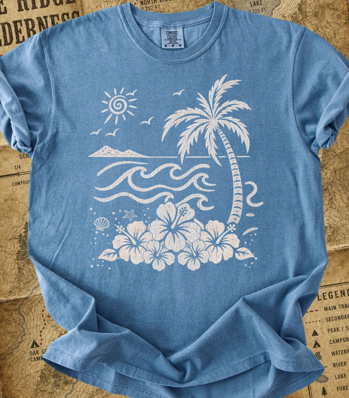 Palm and Waves Tee