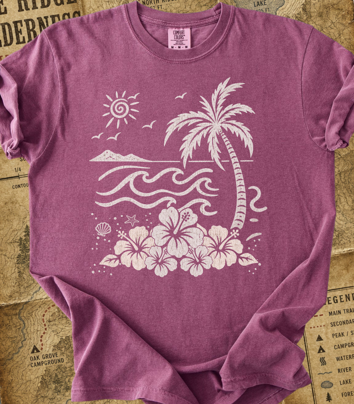 Palm and Waves Tee