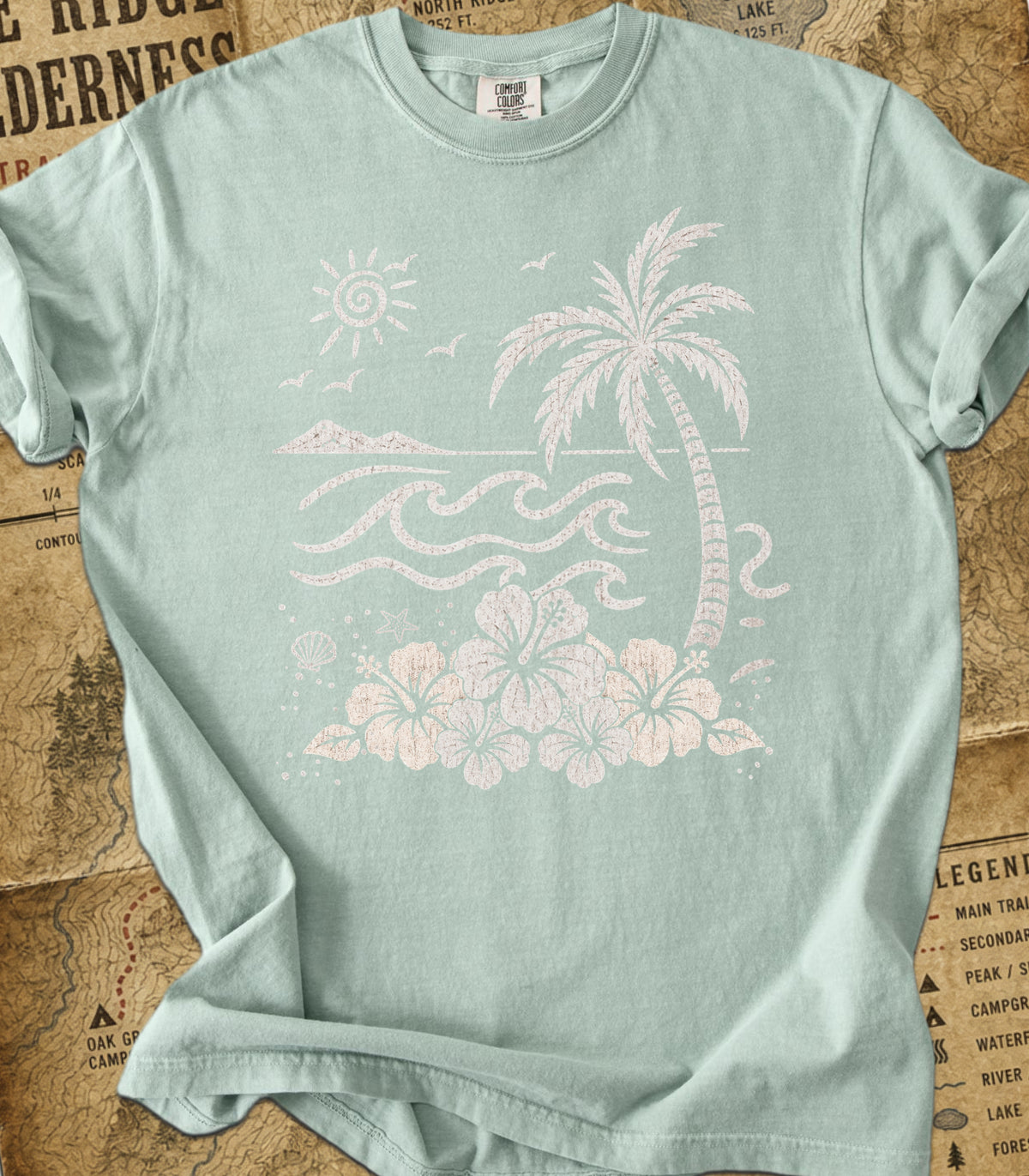 Palm and Waves Tee
