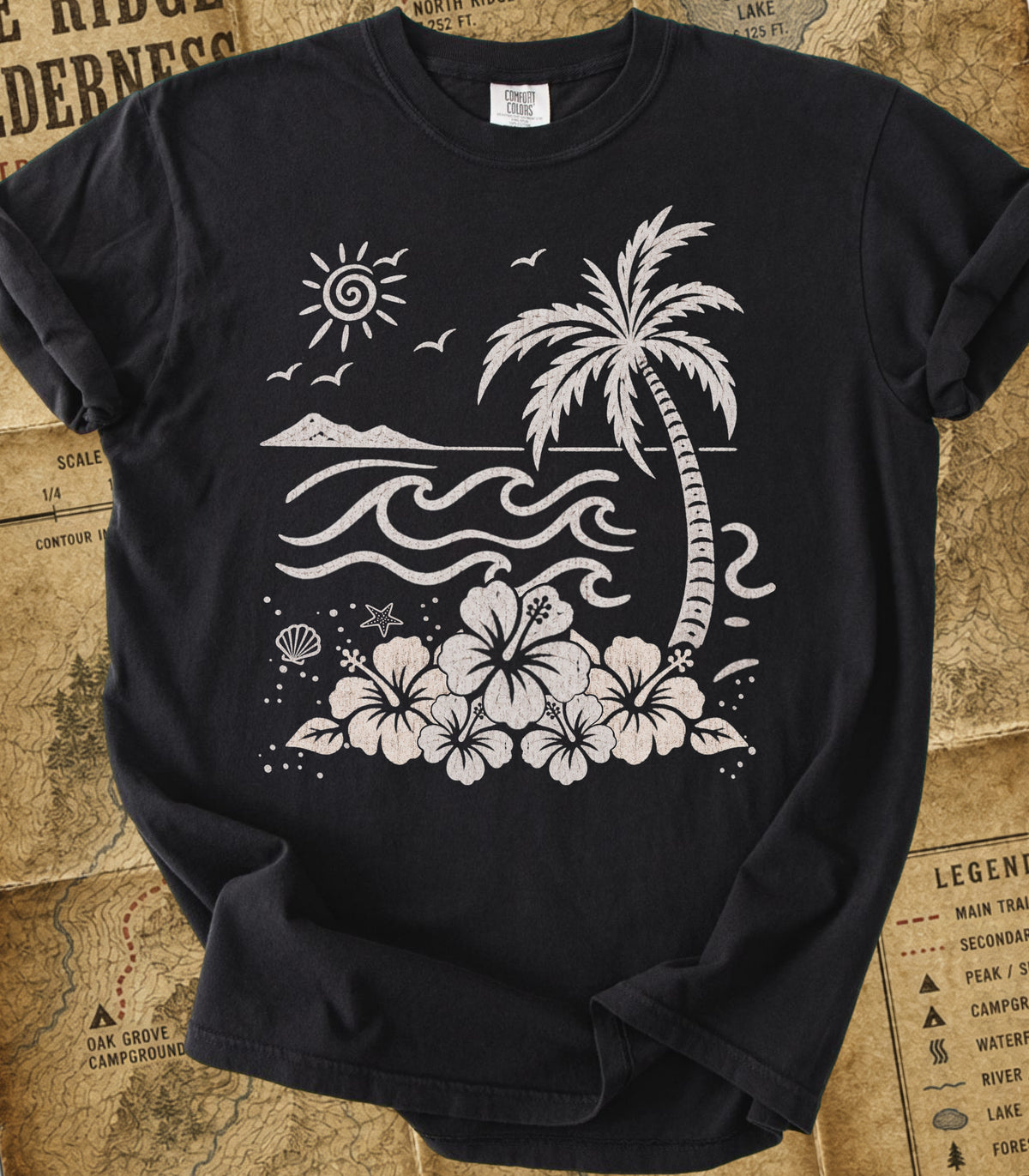 Palm and Waves Tee