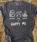 Backpack+Trail+Campfire = Happy Me Hiking Tee