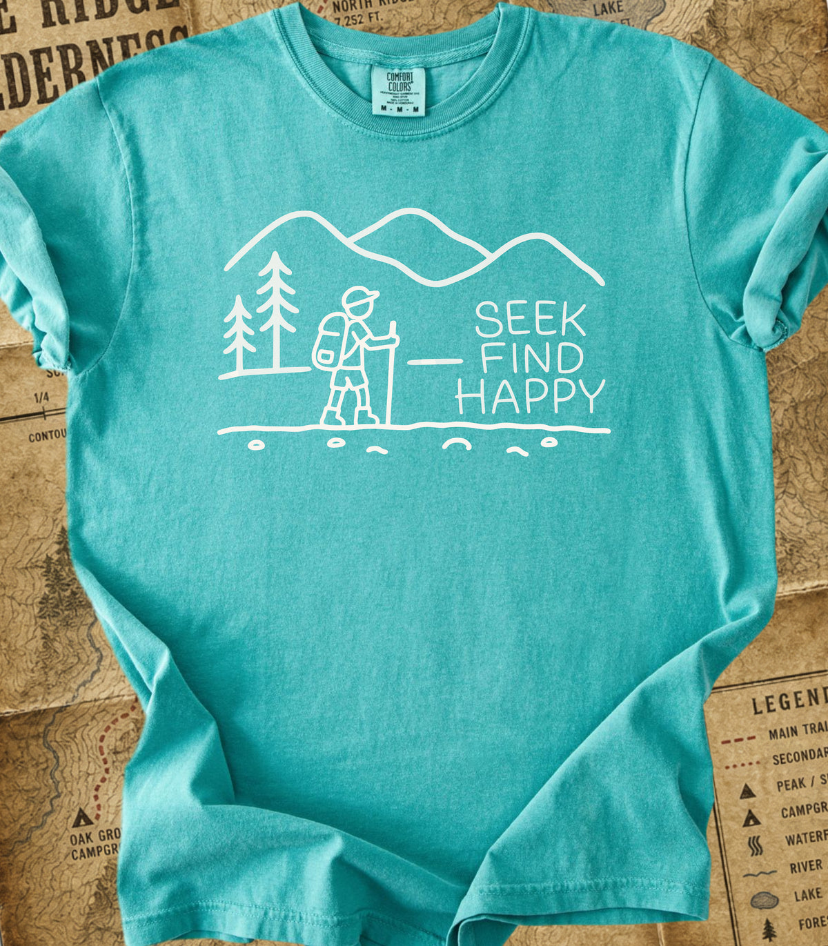 Seek Find Happy Boy Hiking Tee