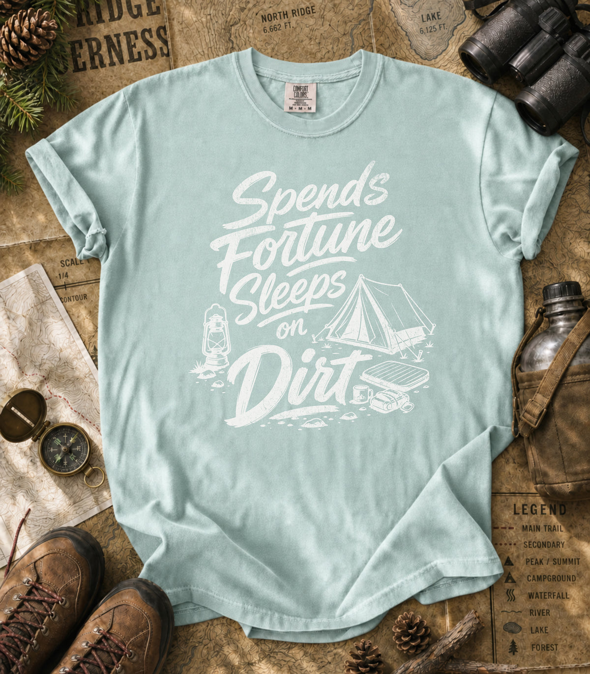 Spends Fortune, Sleeps on Dirt Tee