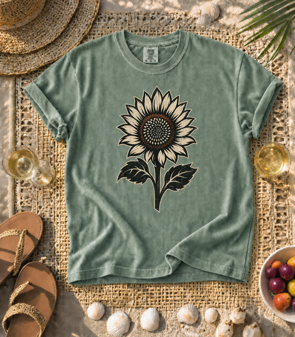 Sunflower Stalk Vintage Tee