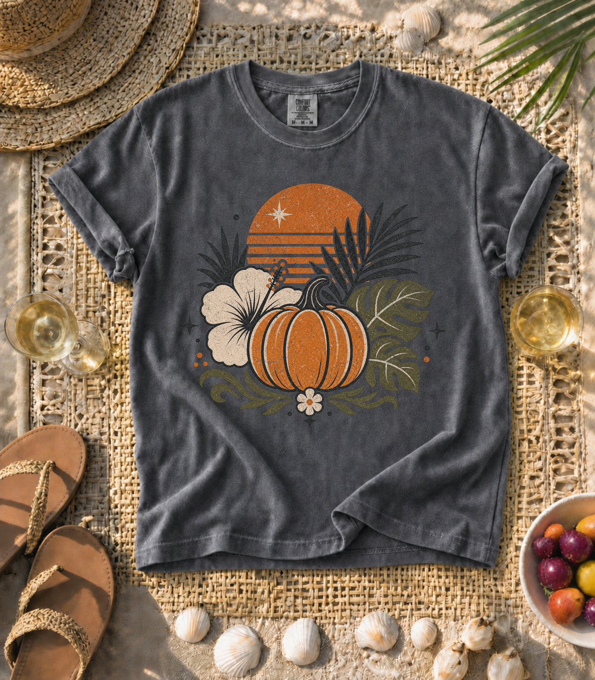 Autumn Pumpkin Sunset Tee