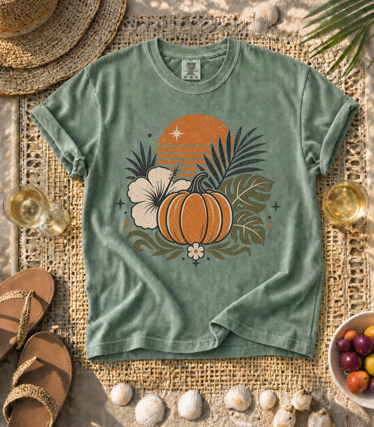 Autumn Pumpkin Sunset Tee