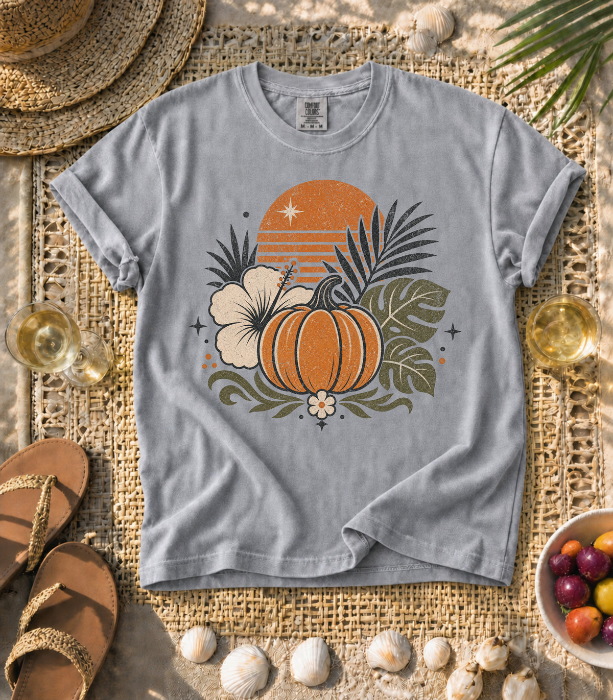 Autumn Pumpkin Sunset Tee