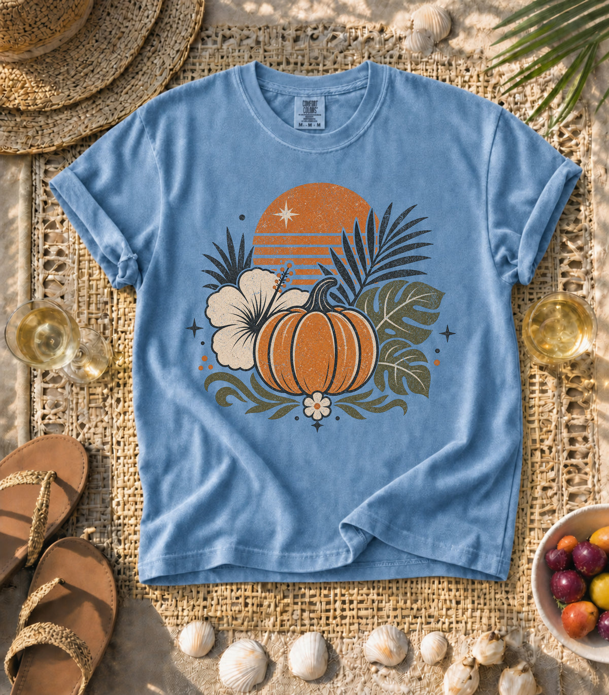 Autumn Pumpkin Sunset Tee