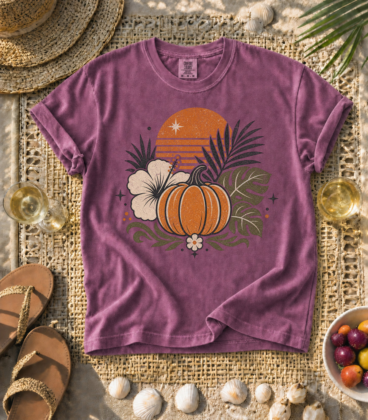 Autumn Pumpkin Sunset Tee
