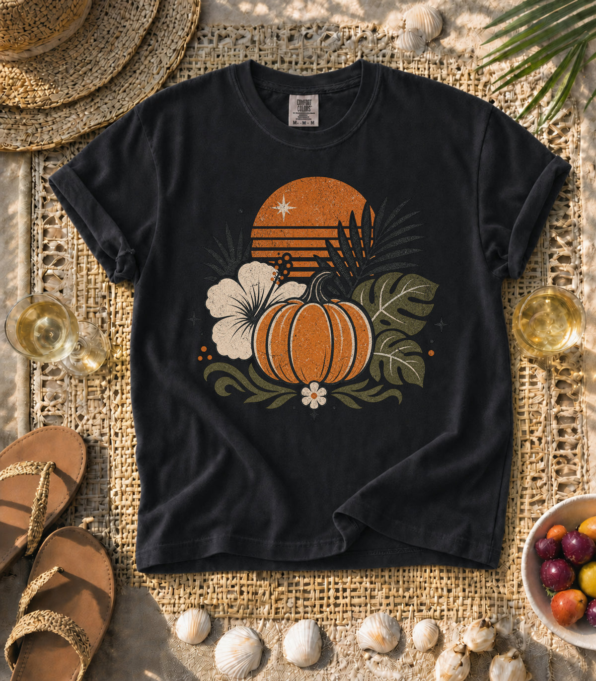 Autumn Pumpkin Sunset Tee