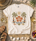 Hibiscus Palm Faux Patch Tee
