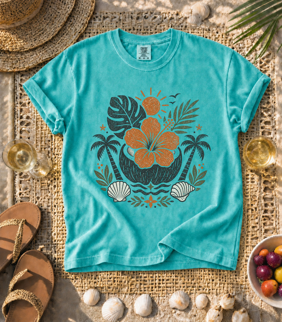 Hibiscus in a Coconut Tee