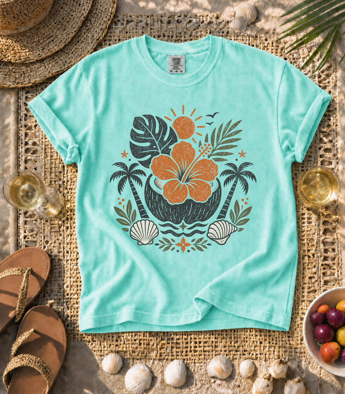 Hibiscus in a Coconut Tee