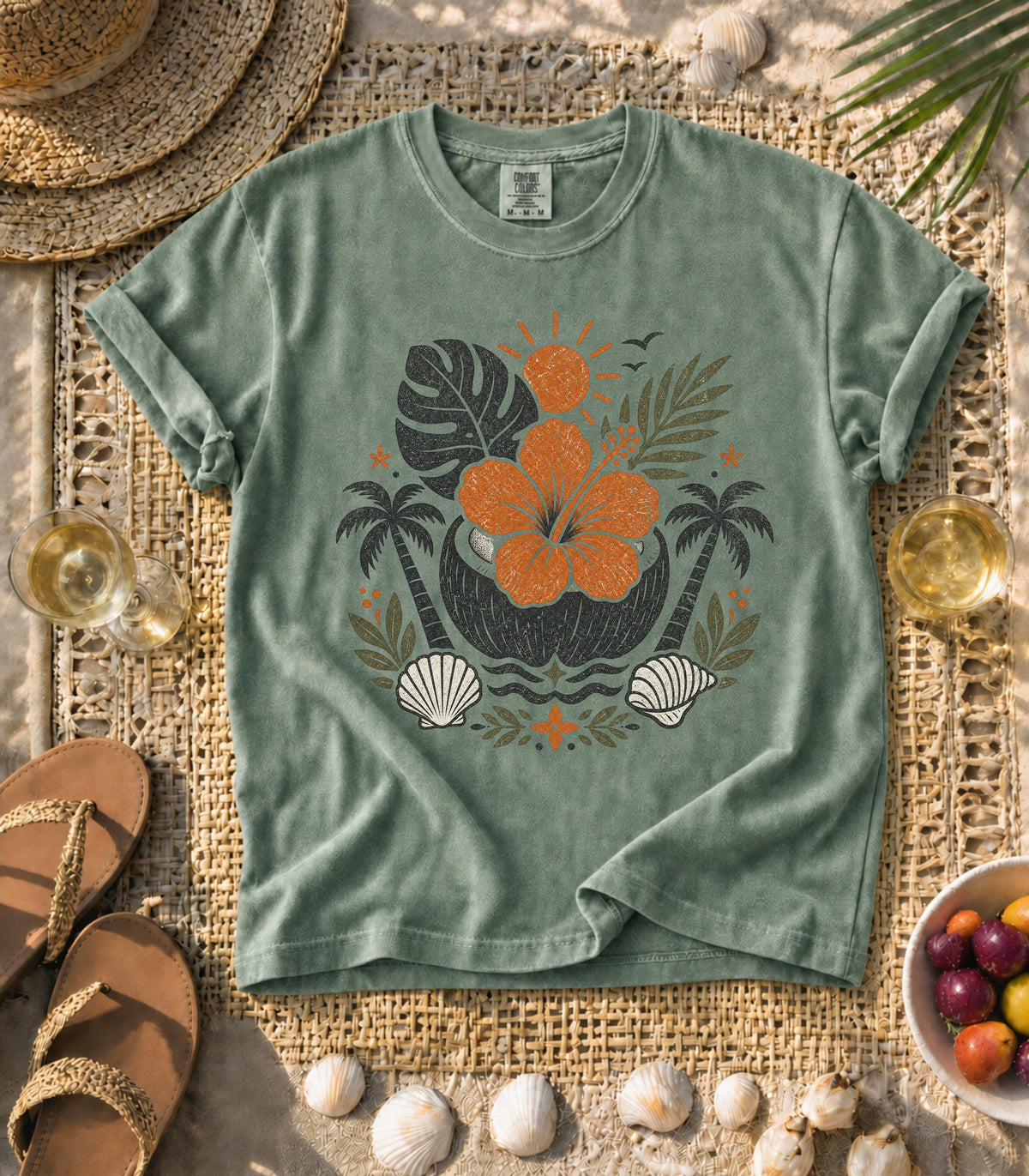 Hibiscus in a Coconut Tee