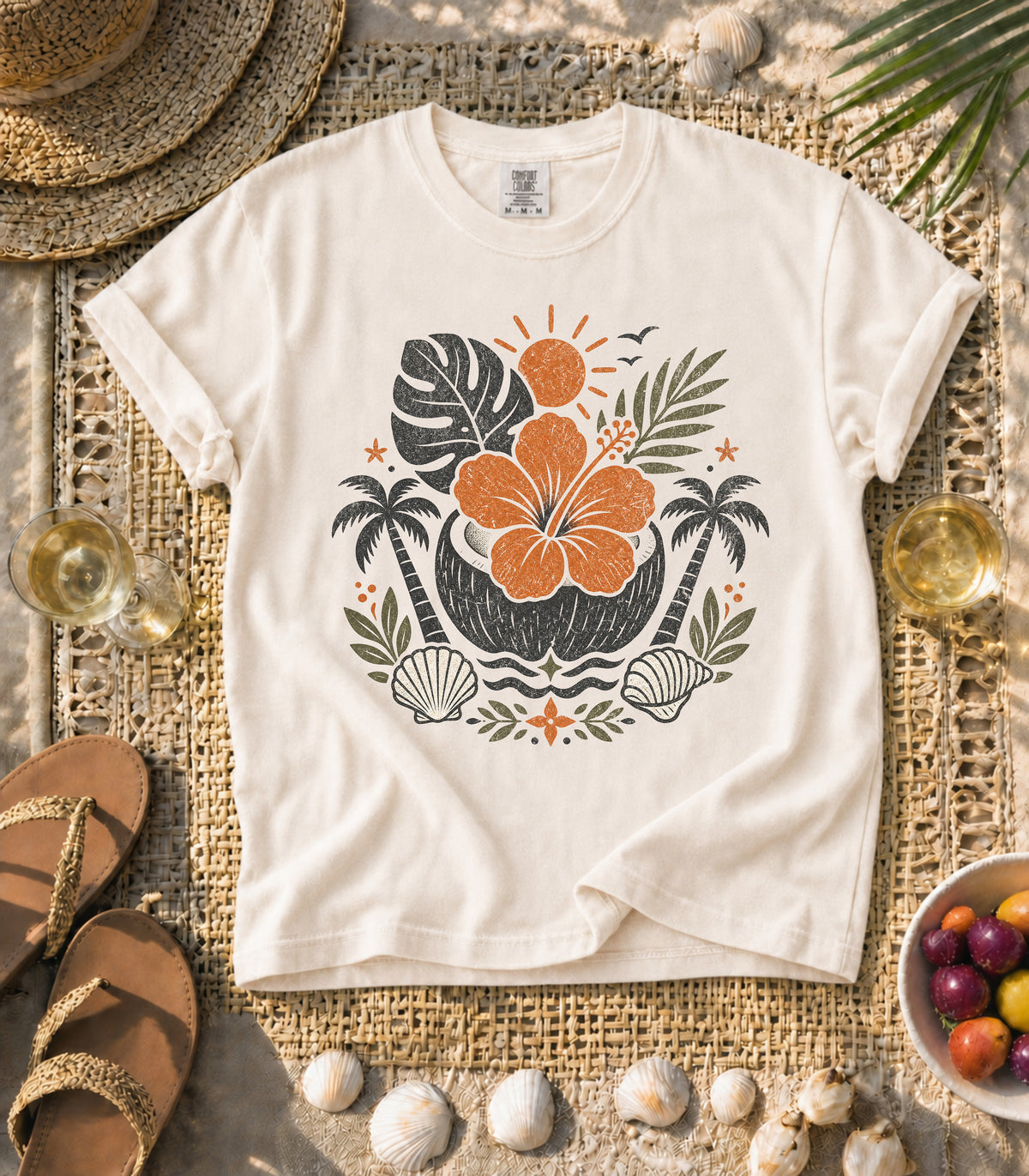 Hibiscus in a Coconut Tee