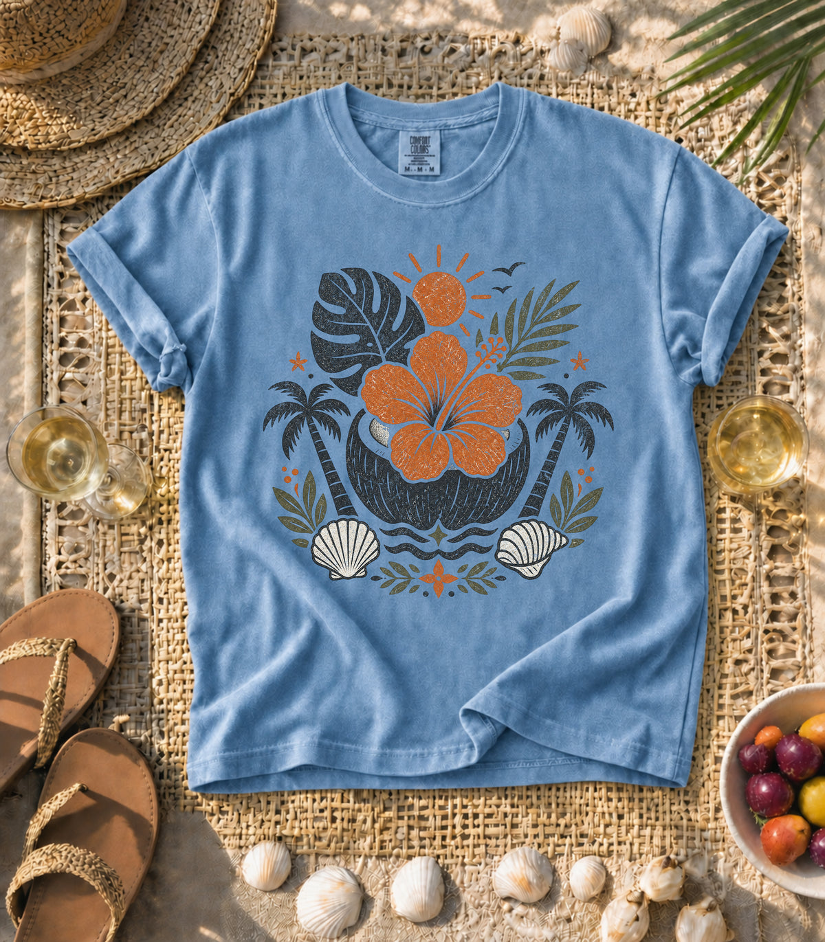 Hibiscus in a Coconut Tee