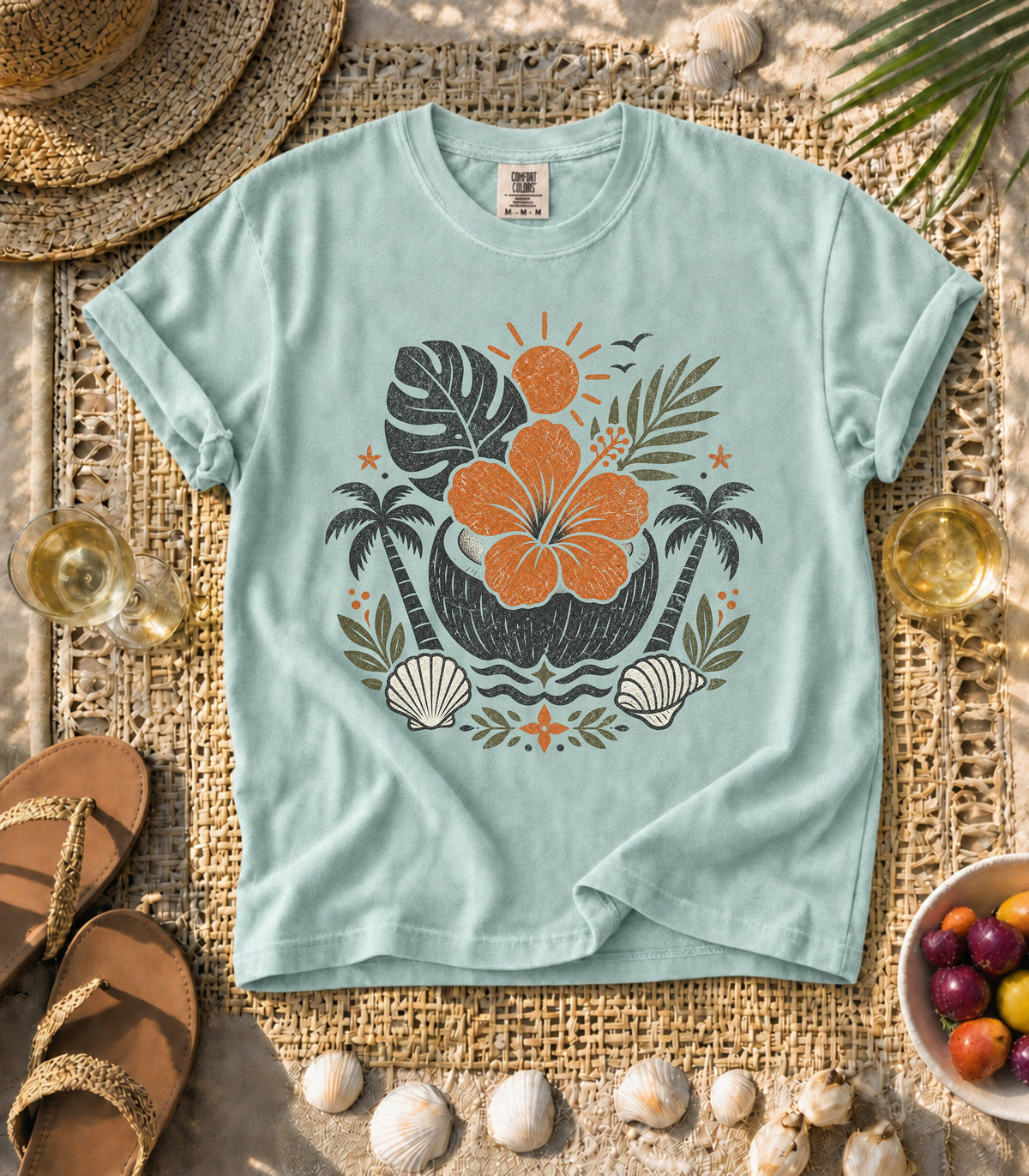 Hibiscus in a Coconut Tee