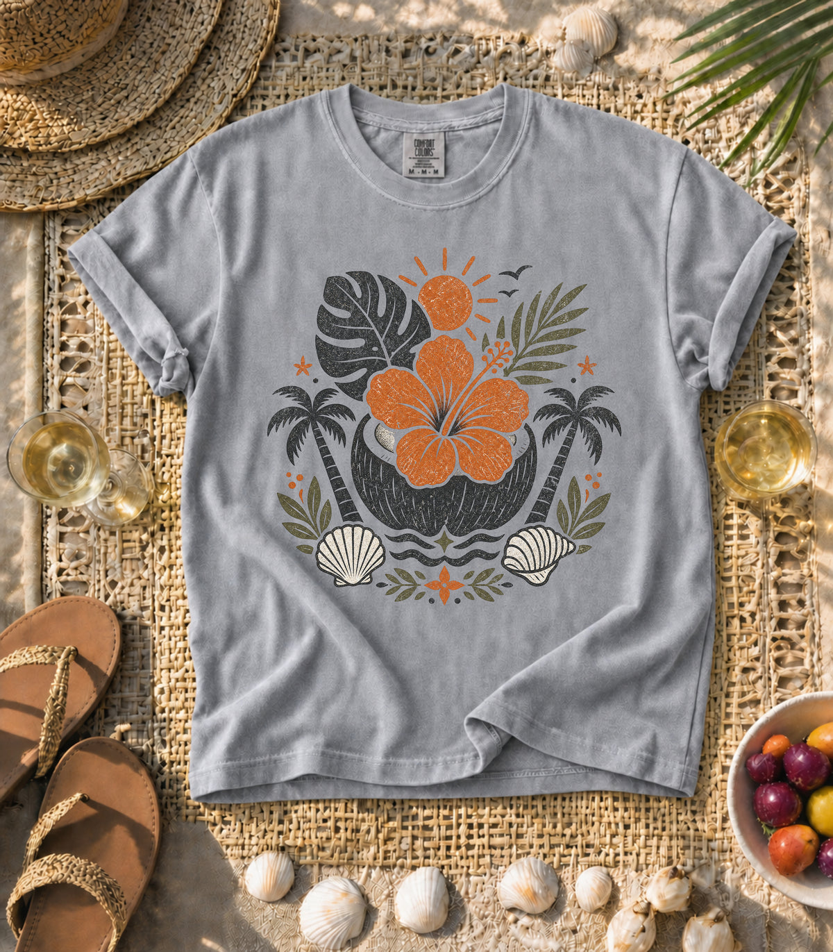 Hibiscus in a Coconut Tee