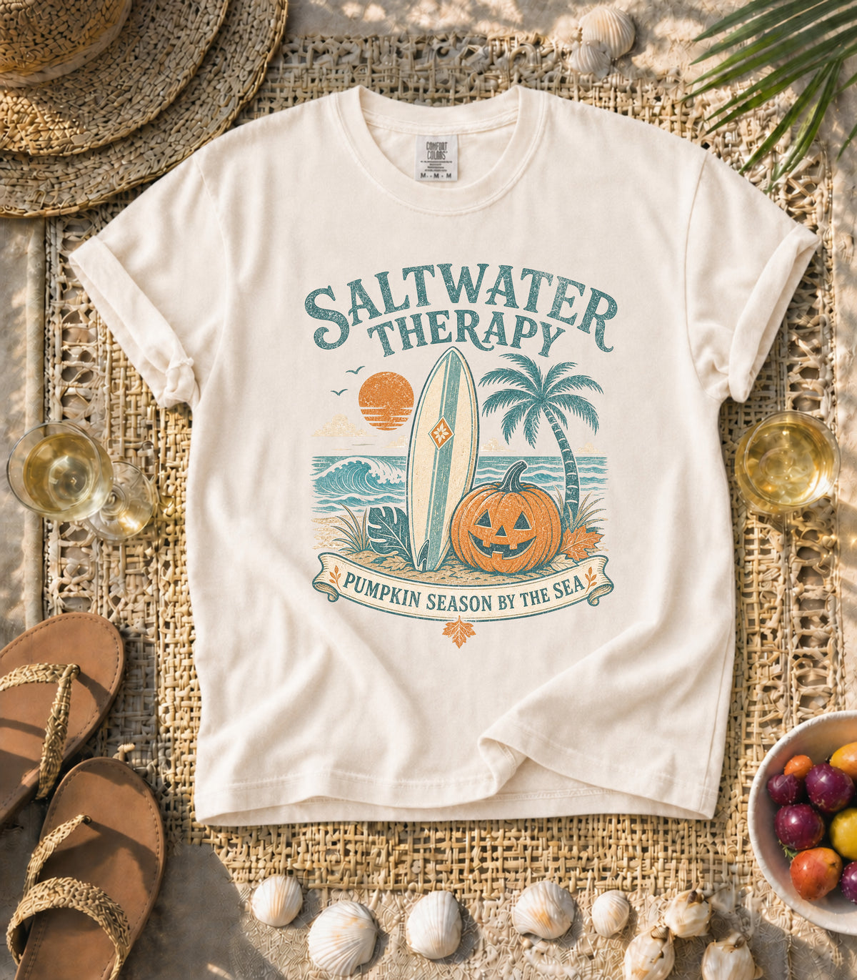 Saltwater Therapy Pumpkin Season by the Sea Tee