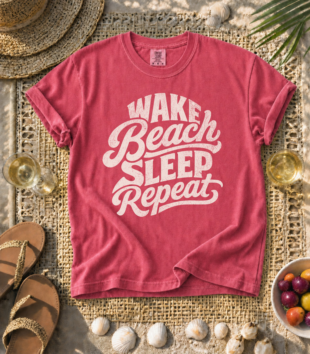 Wake Beach Sleep Repeat Tee