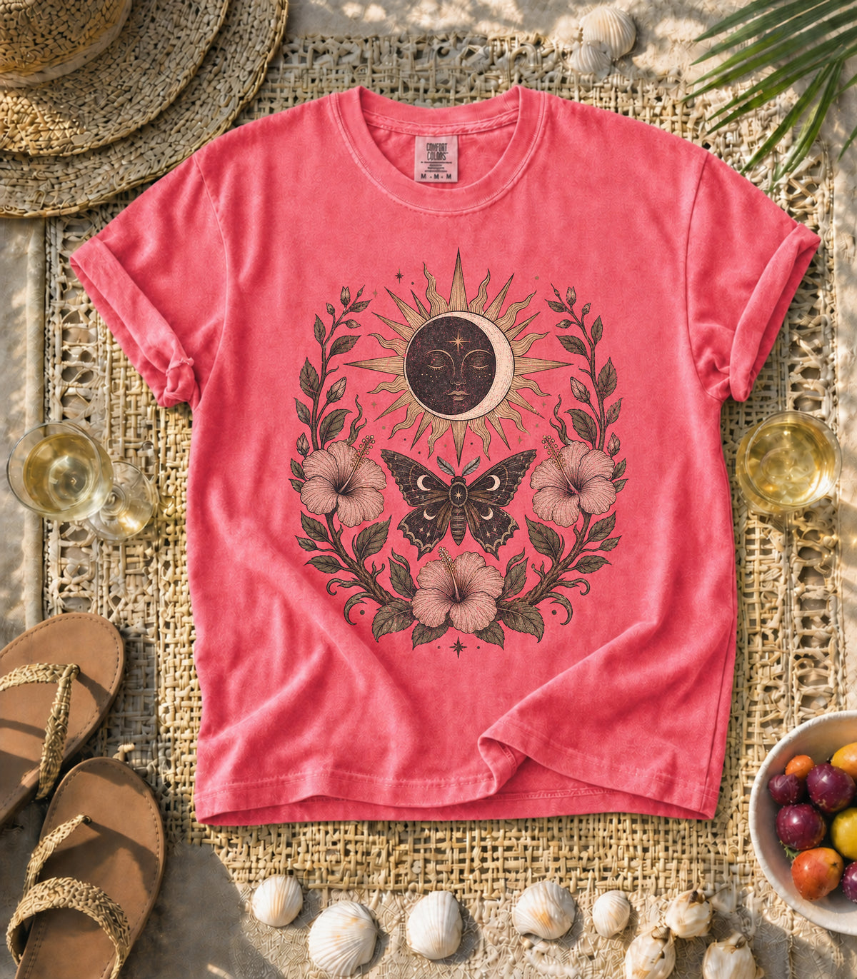 Boho Celestial Moth Tee