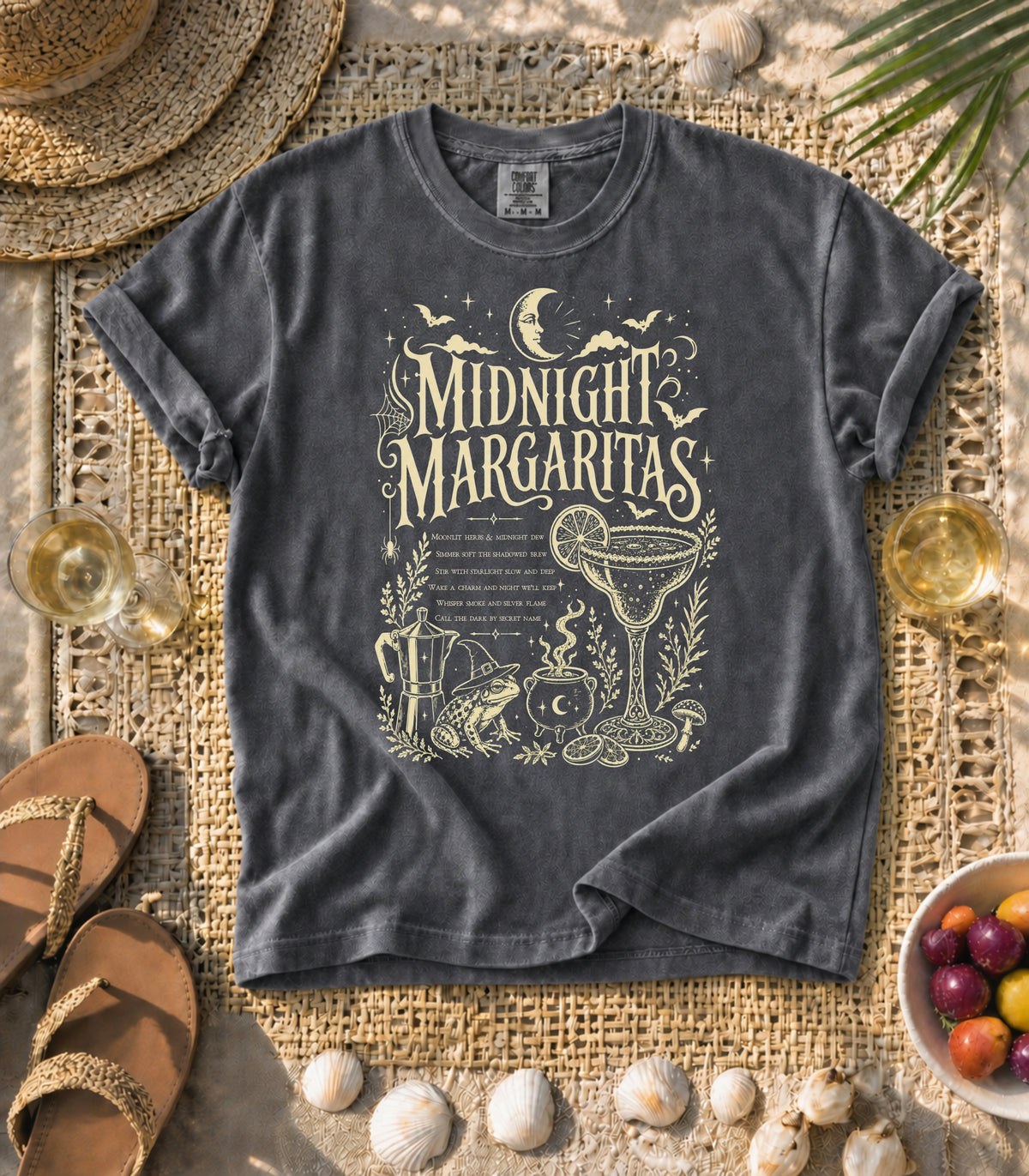 Midnight Margaritas Witches Potion Halloween Tee