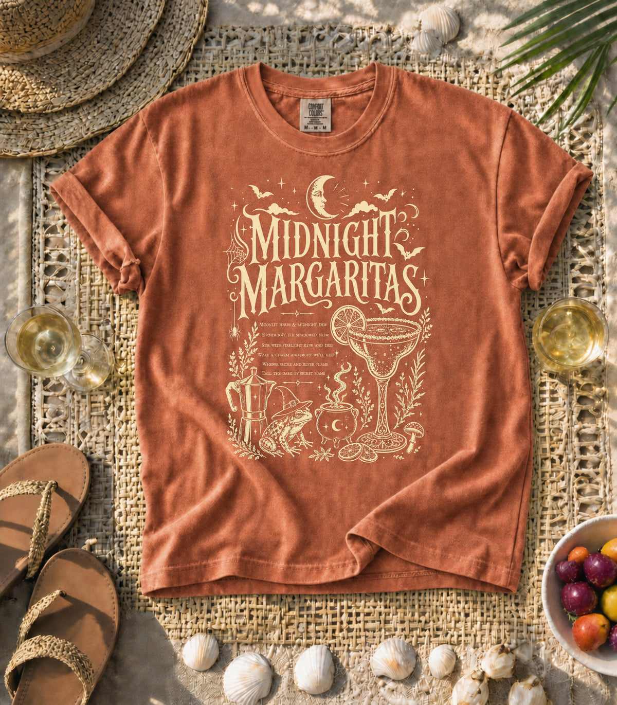 Midnight Margaritas Witches Potion Halloween Tee