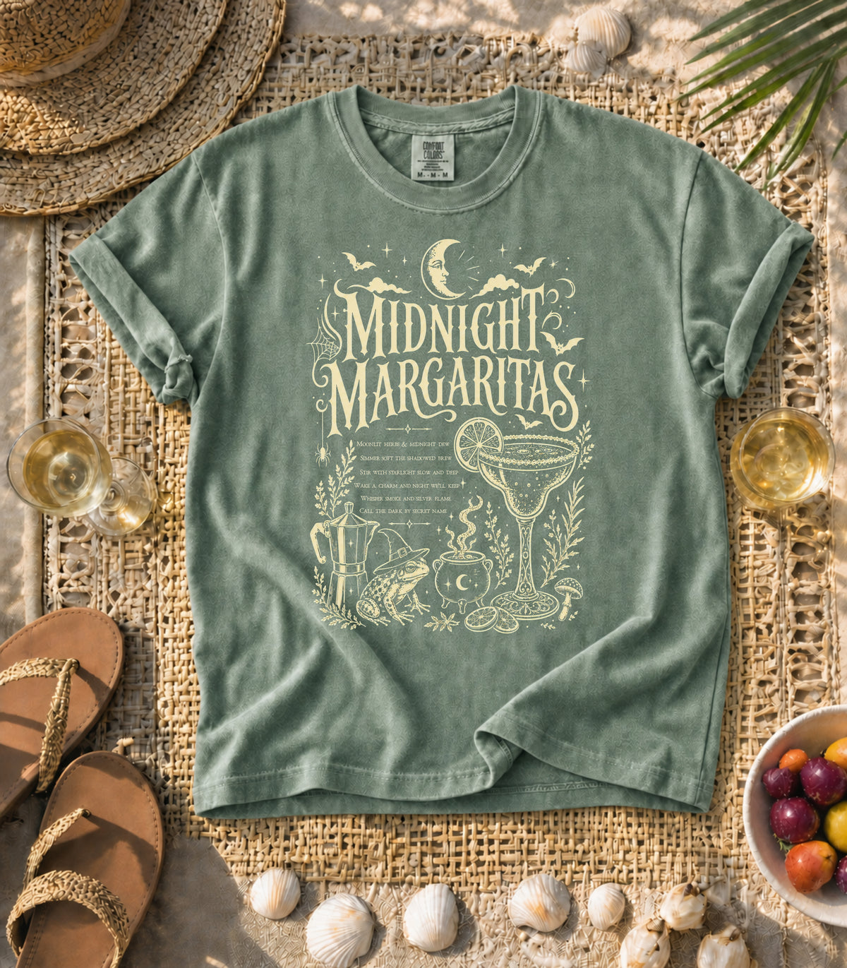 Midnight Margaritas Witches Potion Halloween Tee