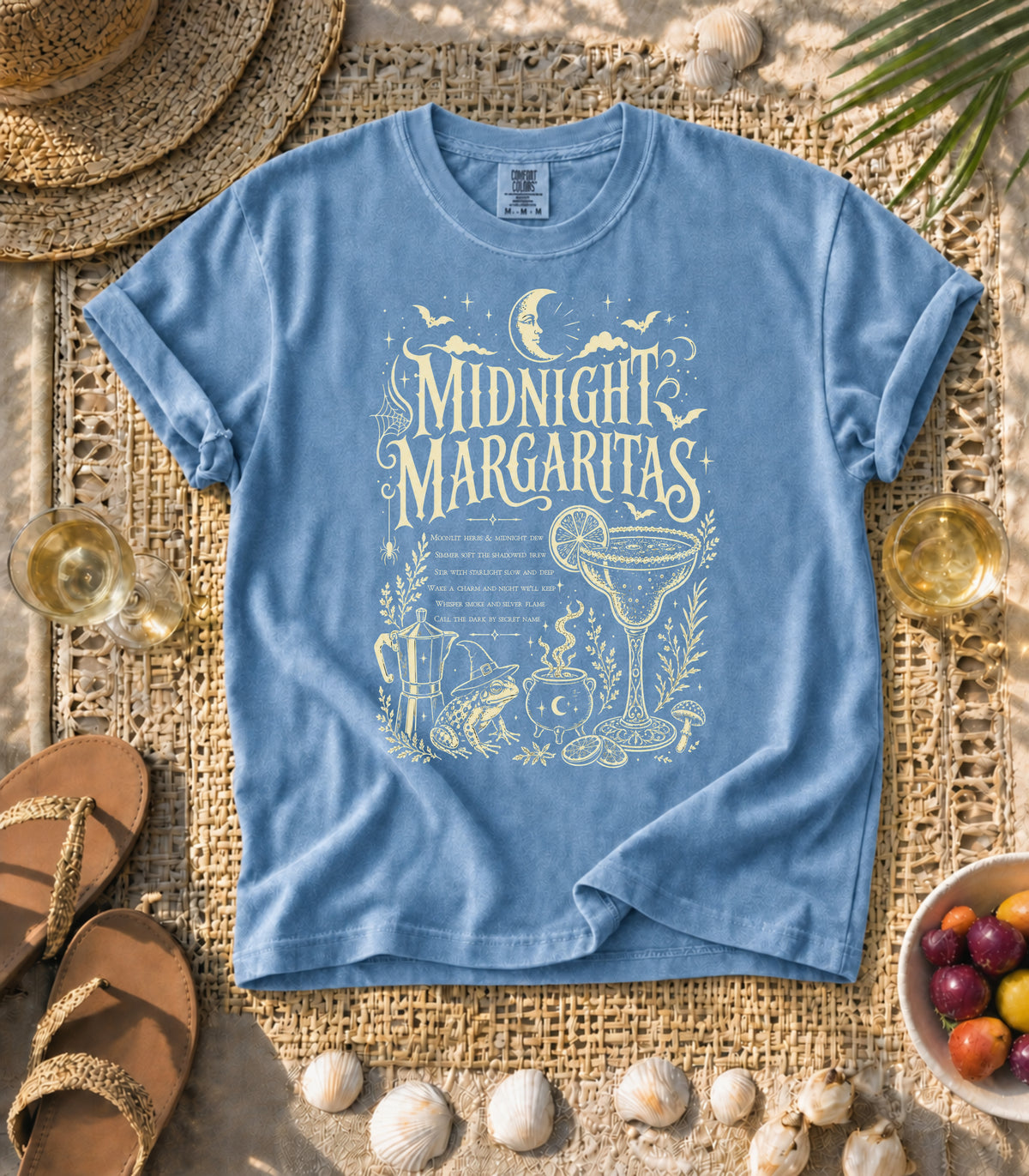 Midnight Margaritas Witches Potion Halloween Tee
