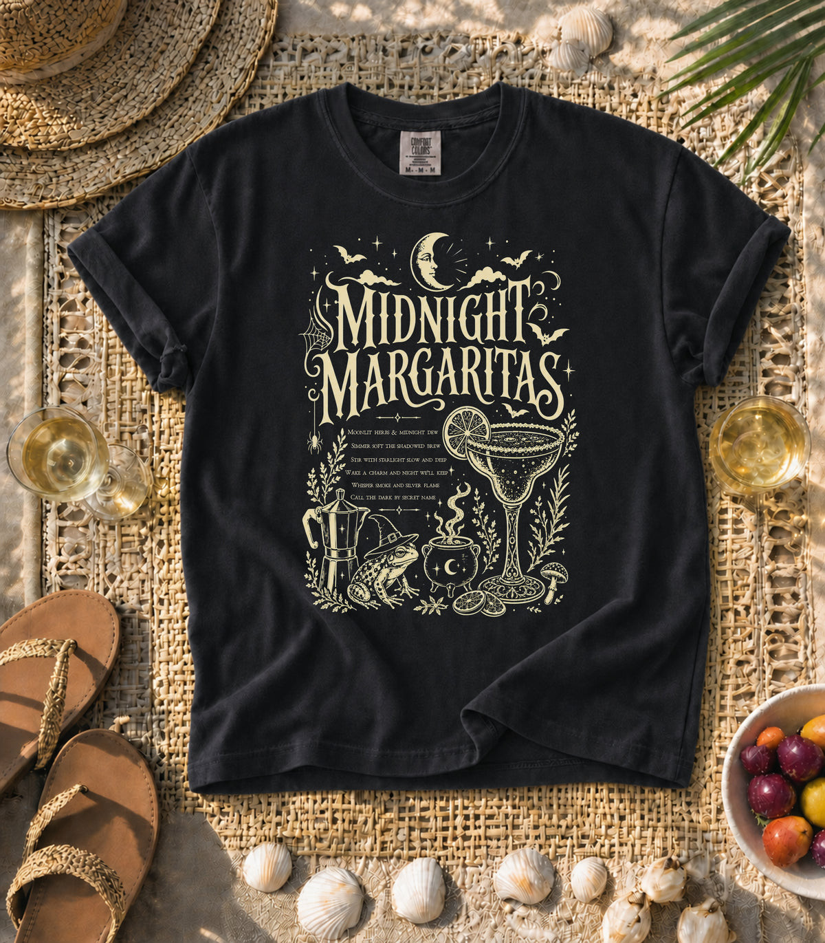 Midnight Margaritas Witches Potion Halloween Tee