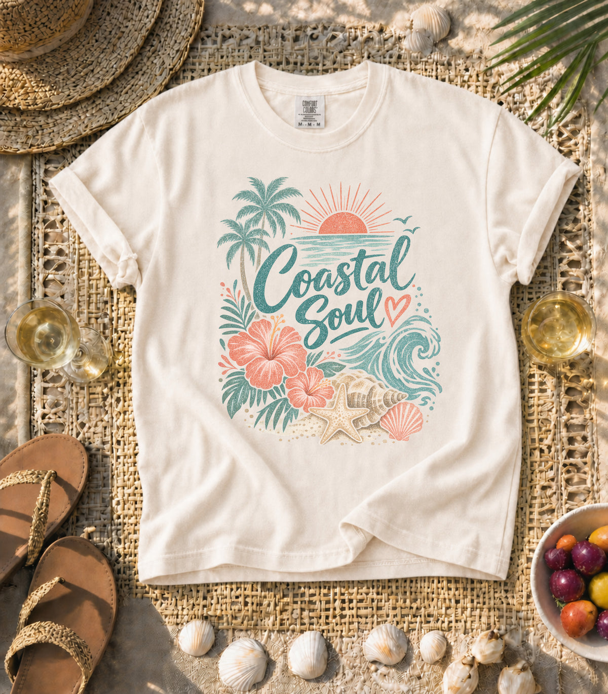 Coastal Soul Shells & Palms Tee