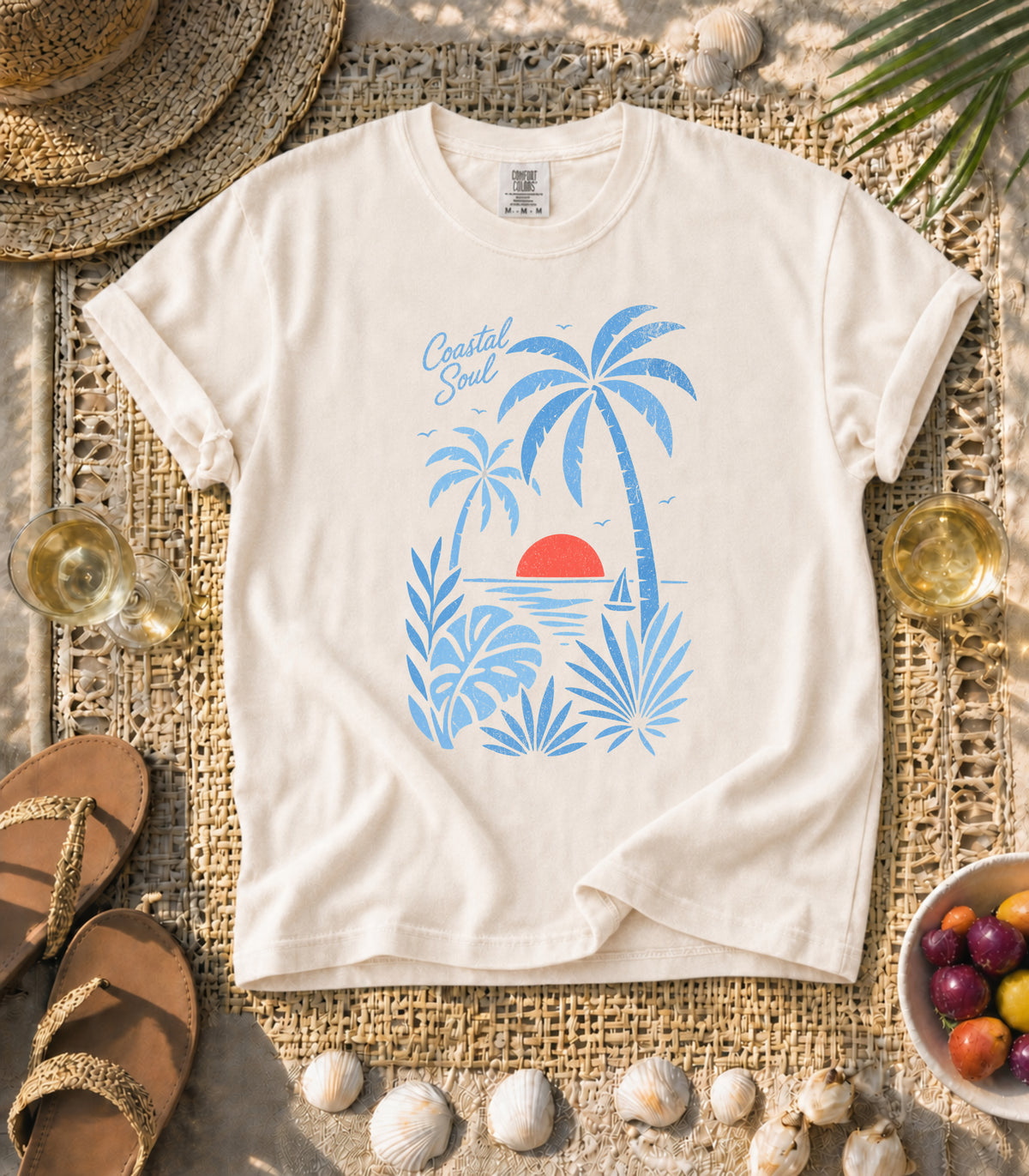 Coastal Soul Sunset in Blue Tee