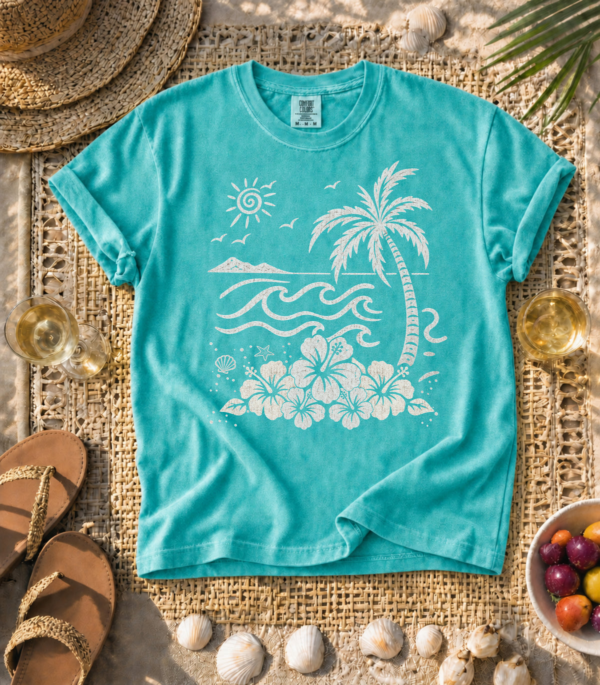 Palm and Waves Tee