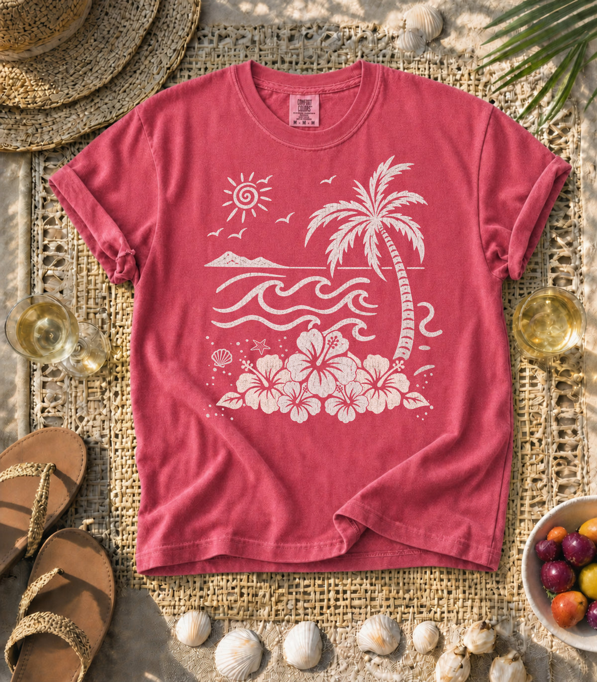 Palm and Waves Tee